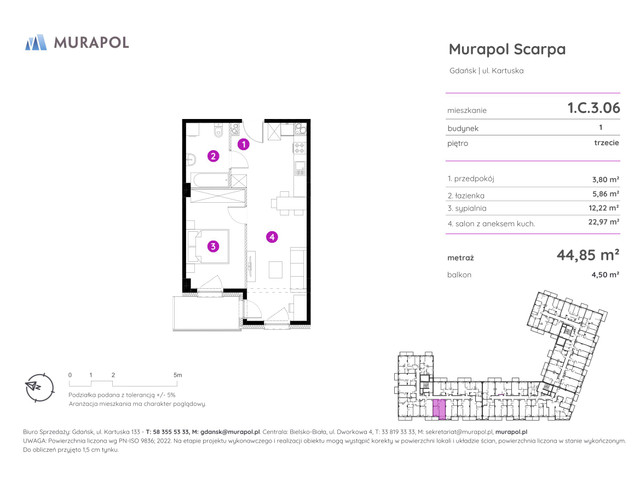 Mieszkanie w inwestycji Murapol Scarpa, symbol 1.C.3.06 » nportal.pl
