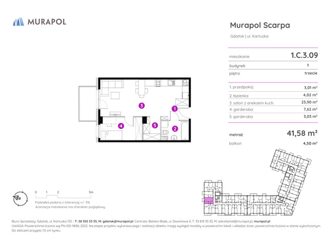 Mieszkanie w inwestycji Murapol Scarpa, symbol 1.C.3.09 » nportal.pl