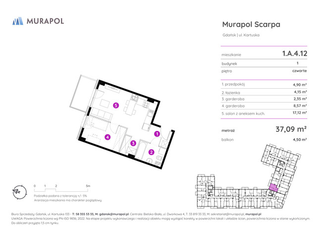 Mieszkanie w inwestycji Murapol Scarpa, symbol 1.A.4.12 » nportal.pl