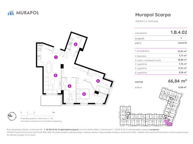 Mieszkanie w inwestycji Murapol Scarpa, symbol 1.B.4.02 » nportal.pl