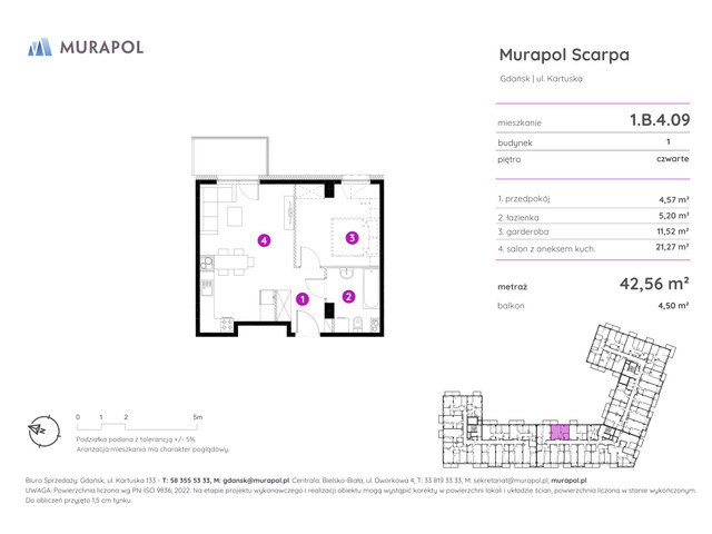 Mieszkanie w inwestycji Murapol Scarpa, symbol 1.B.4.09 » nportal.pl