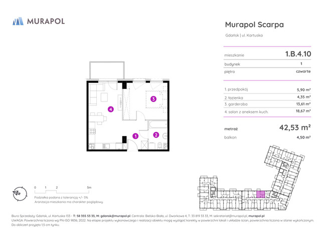 Mieszkanie w inwestycji Murapol Scarpa, symbol 1.B.4.10 » nportal.pl