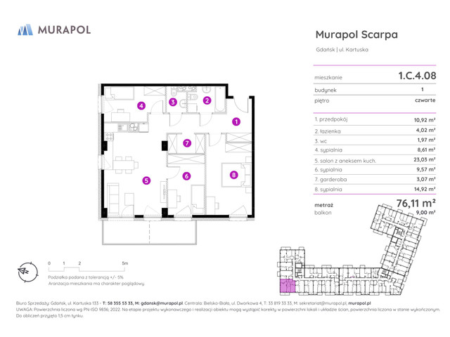 Mieszkanie w inwestycji Murapol Scarpa, symbol 1.C.4.08 » nportal.pl