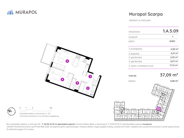 Mieszkanie w inwestycji Murapol Scarpa, symbol 1.A.5.09 » nportal.pl