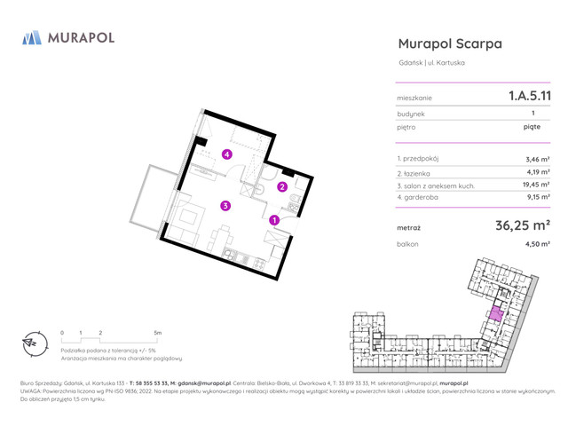 Mieszkanie w inwestycji Murapol Scarpa, symbol 1.A.5.11 » nportal.pl