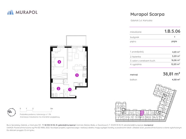 Mieszkanie w inwestycji Murapol Scarpa, symbol 1.B.5.06 » nportal.pl