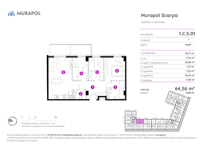 Mieszkanie w inwestycji Murapol Scarpa, symbol 1.C.5.01 » nportal.pl