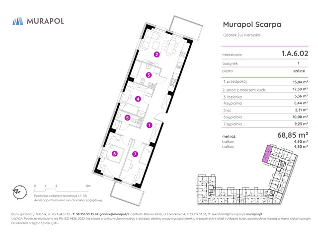 Mieszkanie w inwestycji Murapol Scarpa, symbol 1.A.6.02 » nportal.pl