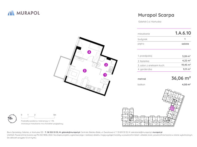 Mieszkanie w inwestycji Murapol Scarpa, symbol 1.A.6.10 » nportal.pl