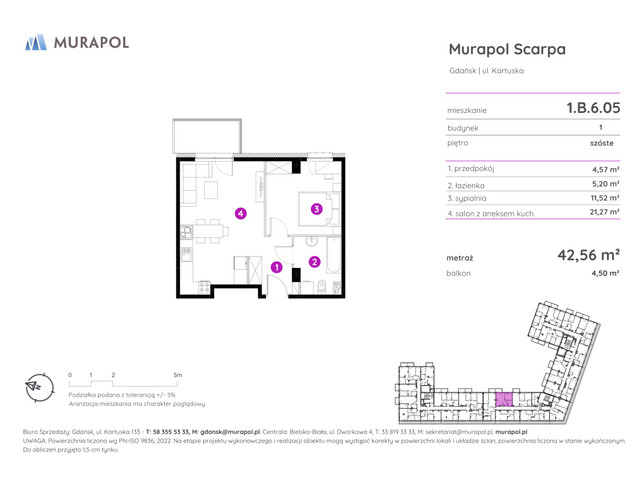 Mieszkanie w inwestycji Murapol Scarpa, symbol 1.B.6.05 » nportal.pl