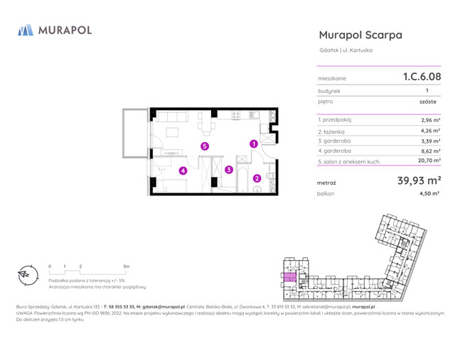 Mieszkanie w inwestycji Murapol Scarpa, symbol 1.C.6.08 » nportal.pl