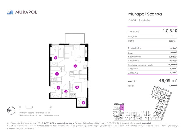 Mieszkanie w inwestycji Murapol Scarpa, symbol 1.C.6.10 » nportal.pl