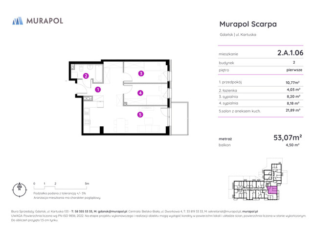 Mieszkanie w inwestycji Murapol Scarpa, symbol 2.A.1.06 » nportal.pl