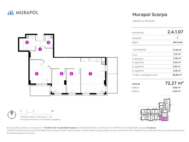 Mieszkanie w inwestycji Murapol Scarpa, symbol 2.A.1.07 » nportal.pl
