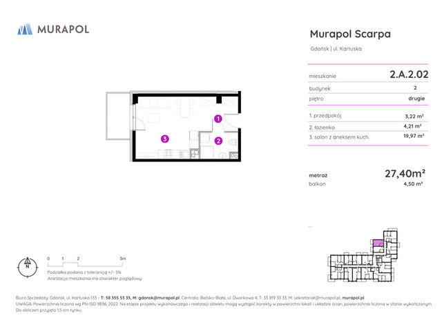 Mieszkanie w inwestycji Murapol Scarpa, symbol 2.A.2.02 » nportal.pl
