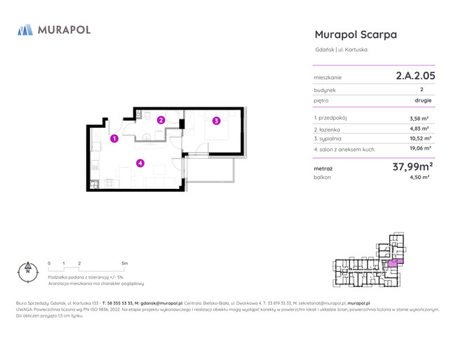 Mieszkanie w inwestycji Murapol Scarpa, symbol 2.A.2.05 » nportal.pl