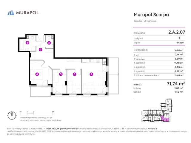 Mieszkanie w inwestycji Murapol Scarpa, symbol 2.A.2.07 » nportal.pl