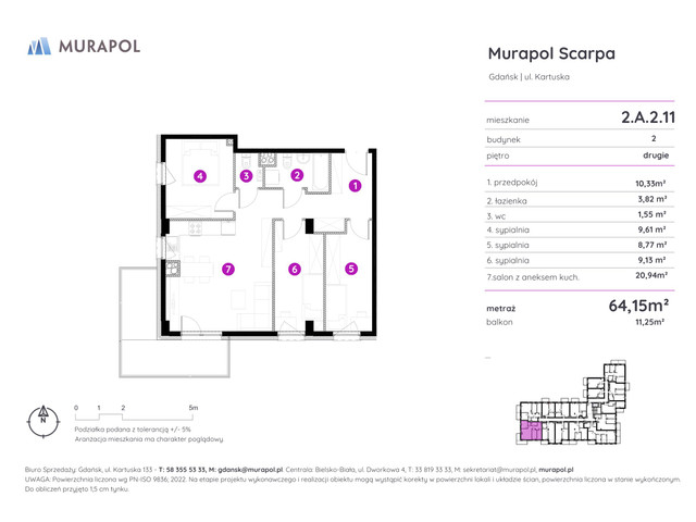 Mieszkanie w inwestycji Murapol Scarpa, symbol 2.A.2.11 » nportal.pl