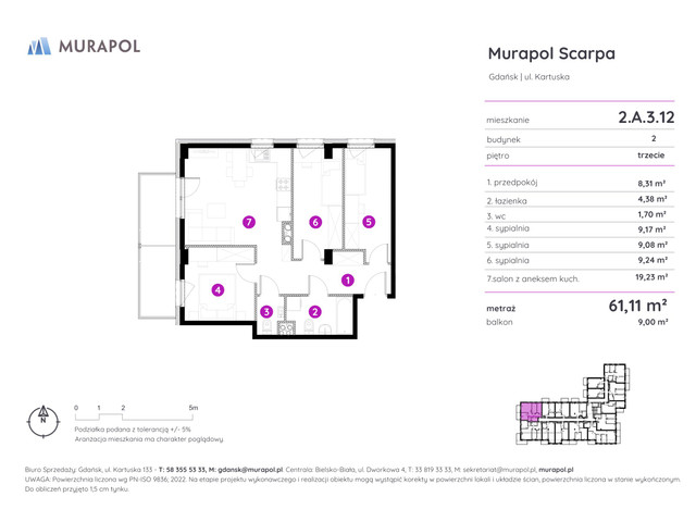 Mieszkanie w inwestycji Murapol Scarpa, symbol 2.A.3.12 » nportal.pl