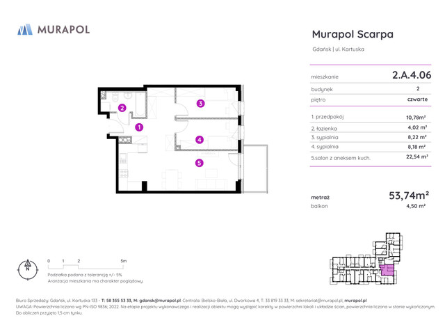 Mieszkanie w inwestycji Murapol Scarpa, symbol 2.A.4.06 » nportal.pl