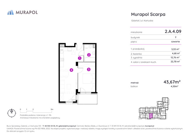 Mieszkanie w inwestycji Murapol Scarpa, symbol 2.A.4.09 » nportal.pl