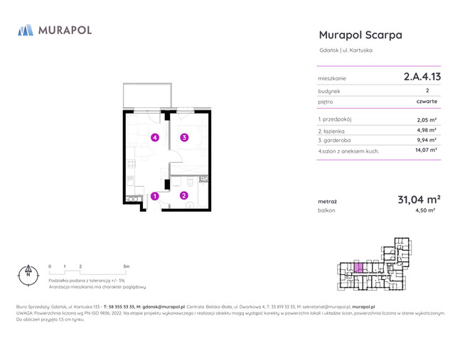 Mieszkanie w inwestycji Murapol Scarpa, symbol 2.A.4.13 » nportal.pl