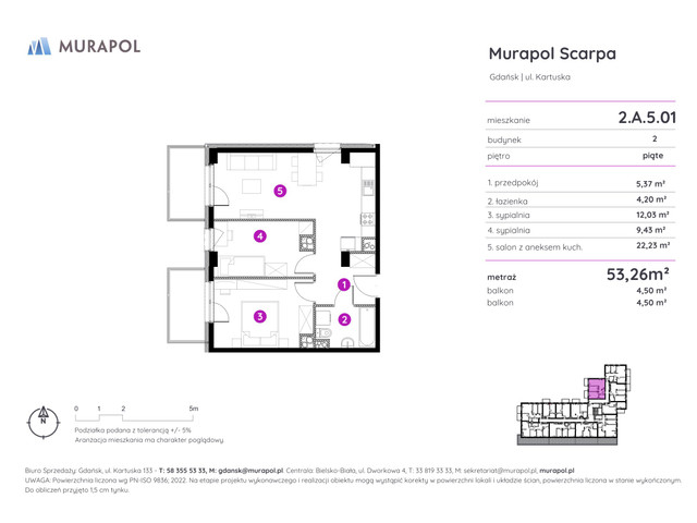 Mieszkanie w inwestycji Murapol Scarpa, symbol 2.A.5.01 » nportal.pl