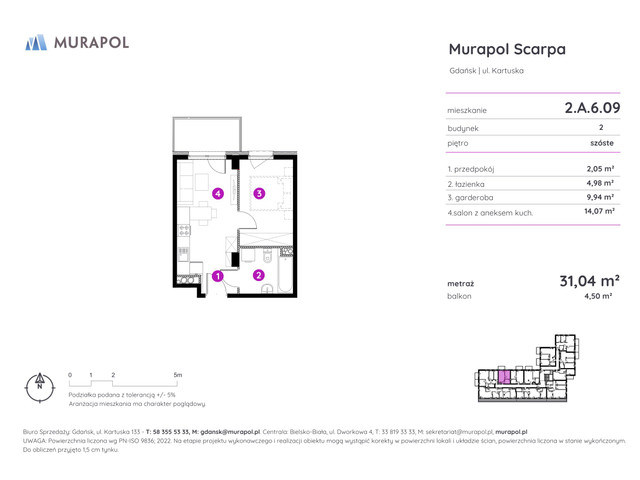 Mieszkanie w inwestycji Murapol Scarpa, symbol 2.A.6.09 » nportal.pl