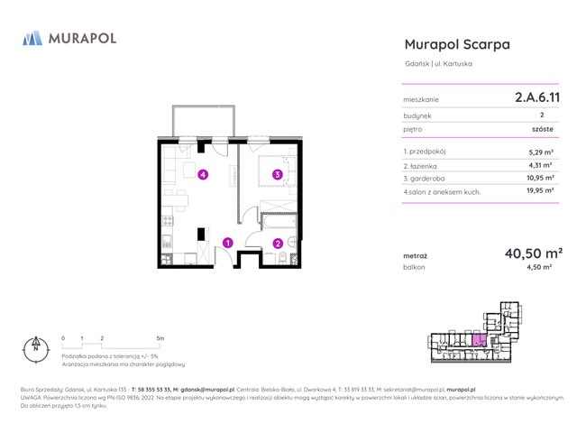 Mieszkanie w inwestycji Murapol Scarpa, symbol 2.A.6.11 » nportal.pl