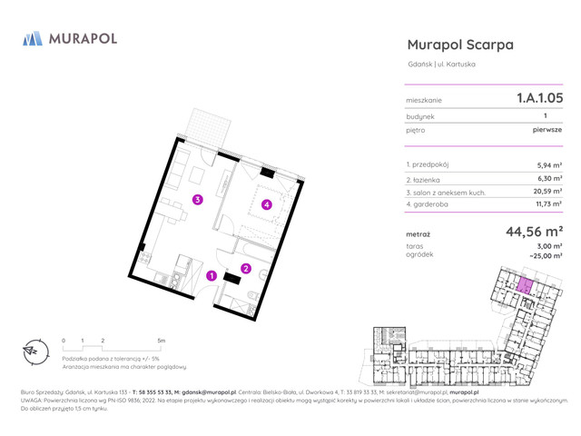 Mieszkanie w inwestycji Murapol Scarpa, symbol 1.A.1.05 » nportal.pl