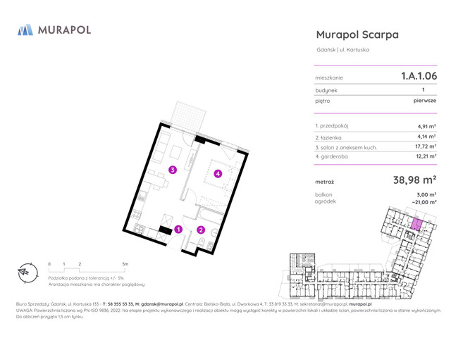 Mieszkanie w inwestycji Murapol Scarpa, symbol 1.A.1.06 » nportal.pl