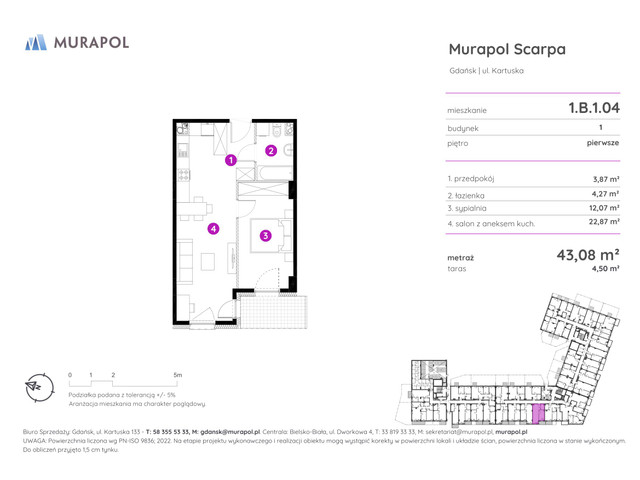 Mieszkanie w inwestycji Murapol Scarpa, symbol 1.B.1.04 » nportal.pl