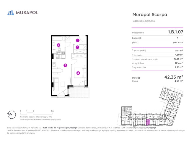 Mieszkanie w inwestycji Murapol Scarpa, symbol 1.B.1.07 » nportal.pl