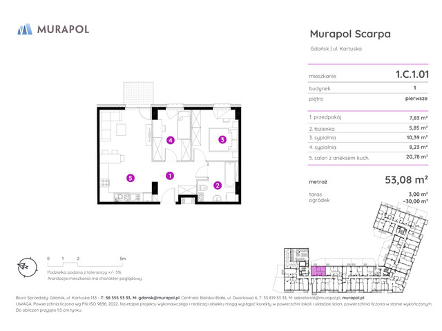 Mieszkanie w inwestycji Murapol Scarpa, symbol 1.C.1.01 » nportal.pl