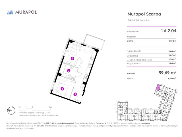 Mieszkanie w inwestycji Murapol Scarpa, symbol 1.A.2.04 » nportal.pl