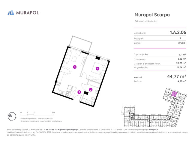 Mieszkanie w inwestycji Murapol Scarpa, symbol 1.A.2.06 » nportal.pl