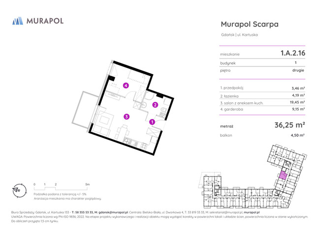 Mieszkanie w inwestycji Murapol Scarpa, symbol 1.A.2.16 » nportal.pl