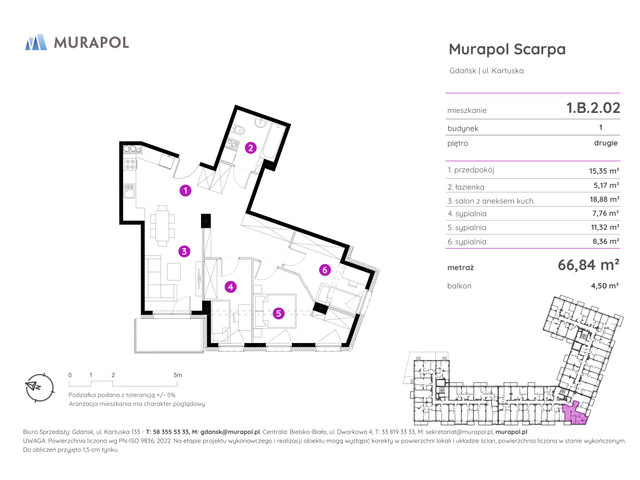 Mieszkanie w inwestycji Murapol Scarpa, symbol 1.B.2.02 » nportal.pl