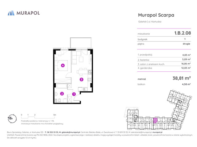 Mieszkanie w inwestycji Murapol Scarpa, symbol 1.B.2.08 » nportal.pl