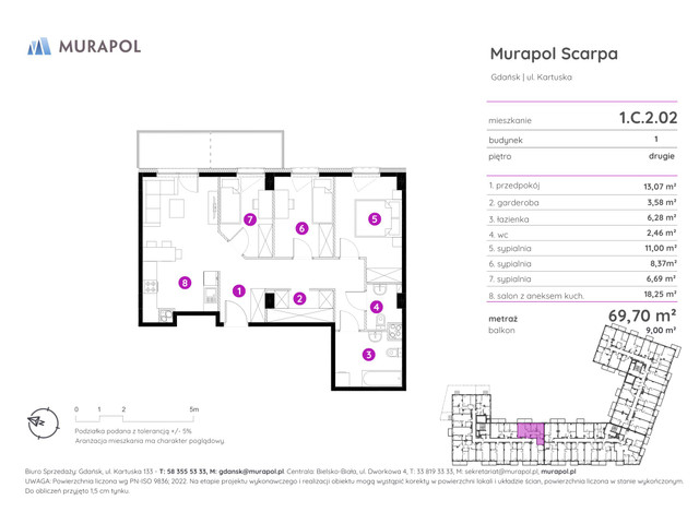 Mieszkanie w inwestycji Murapol Scarpa, symbol 1.C.2.02 » nportal.pl