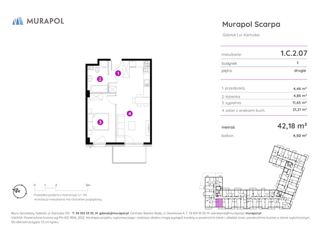 Mieszkanie w inwestycji Murapol Scarpa, symbol 1.C.2.07 » nportal.pl