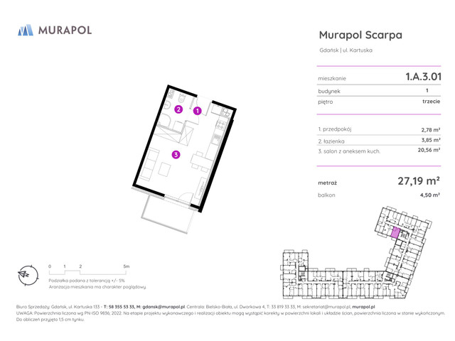 Mieszkanie w inwestycji Murapol Scarpa, symbol 1.A.3.01 » nportal.pl