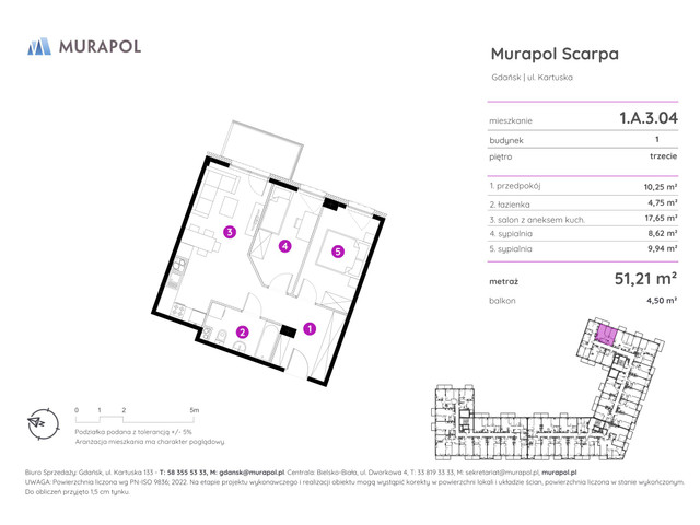 Mieszkanie w inwestycji Murapol Scarpa, symbol 1.A.3.04 » nportal.pl