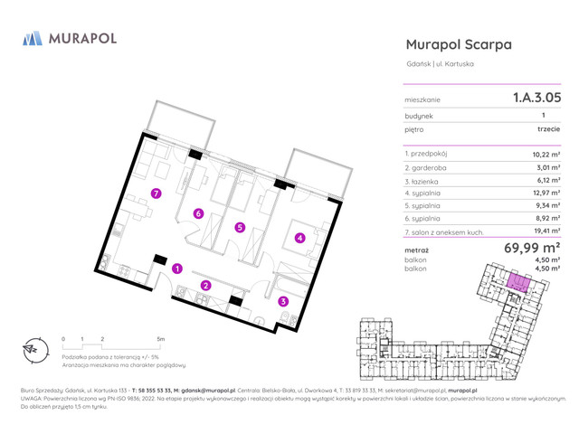 Mieszkanie w inwestycji Murapol Scarpa, symbol 1.A.3.05 » nportal.pl