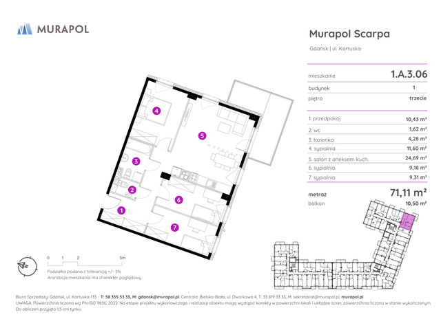 Mieszkanie w inwestycji Murapol Scarpa, symbol 1.A.3.06 » nportal.pl
