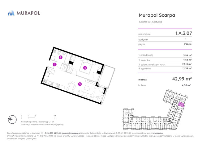 Mieszkanie w inwestycji Murapol Scarpa, symbol 1.A.3.07 » nportal.pl
