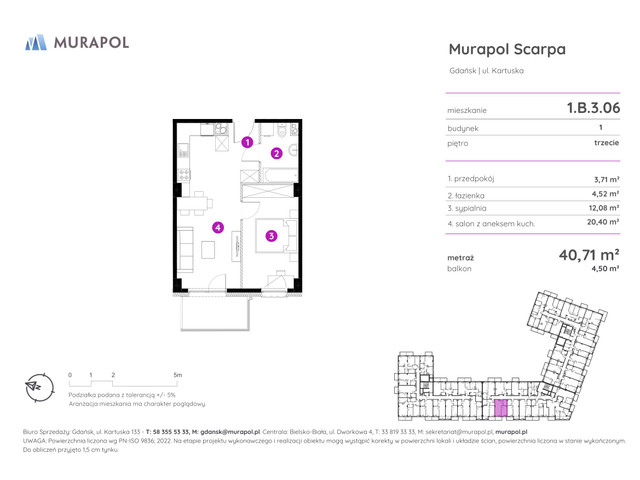 Mieszkanie w inwestycji Murapol Scarpa, symbol 1.B.3.06 » nportal.pl