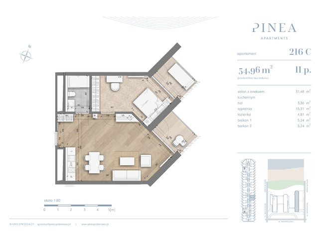 Mieszkanie w inwestycji PINEA Apartments | Apartamenty tuż pr..., budynek Pinea / apartament przy plaży gotowy do odbioru, symbol 216 » nportal.pl