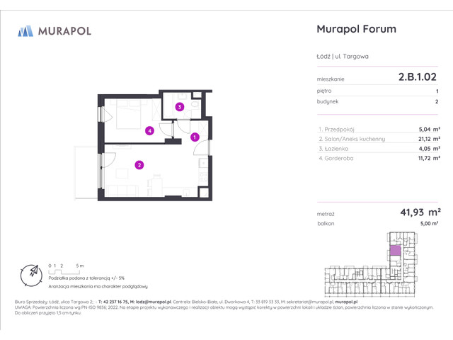 Mieszkanie w inwestycji Murapol Forum, symbol 2.B.1.02 » nportal.pl