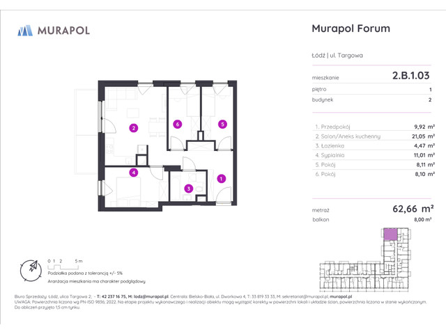 Mieszkanie w inwestycji Murapol Forum, symbol 2.B.1.03 » nportal.pl